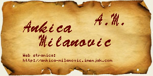 Ankica Milanović vizit kartica